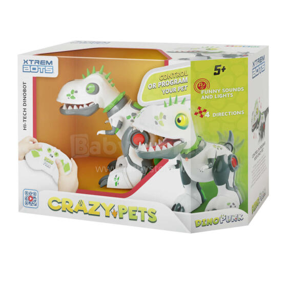 XTREM BOTS Crazy Pets interactive robot Dino punk