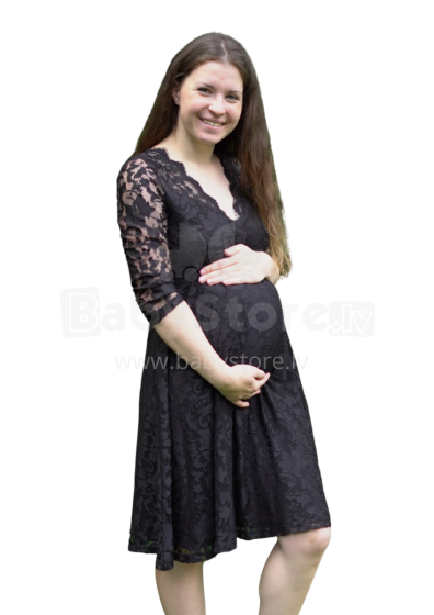 LuuTe ANNA FIELD Art.156204 Black кружевное платье для беременных