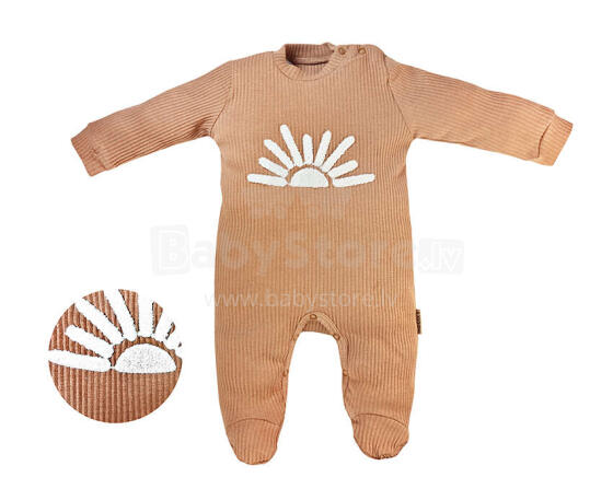 Necix's Art.156382 Baby rompers with long sleeves and closed legs, brown