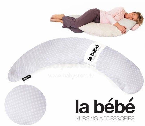 La Bebe™ Moon Maternity Pillow Art.152366 Grey with white Большая подушка для беременных с наполнителем из Memory Foam (особенно мягкий и тихий наполнитель