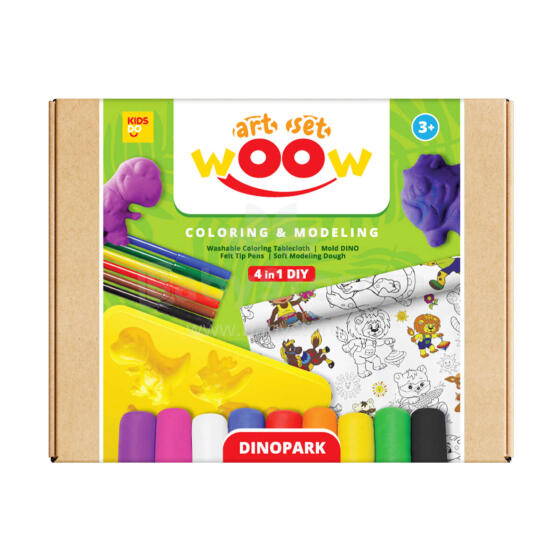 KidyBox Art.F-41004 woow WOOW Creative set 4 in 1 - DINO & ANIMALS