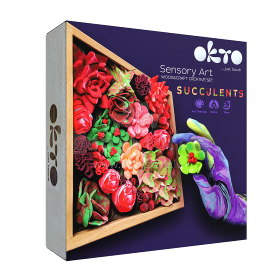 Wood&Craft DIY Succulents Passion Art.ETC10011 Creative set Modelling clay - 3D painting 21x21cm