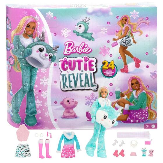 Barbie Cutie Reveal HJX76 Adventes kalendārs Barbija 29cm