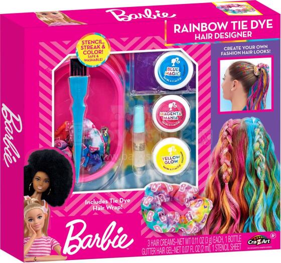 BARBIE Hair Designer set Rainbow Tie-Dye