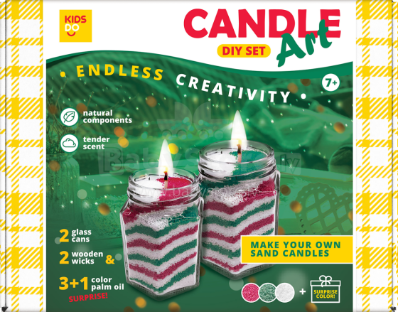 KIDS DO DIY Candle Art Set. Red Green White + 1 SURPRISE color Art.44001