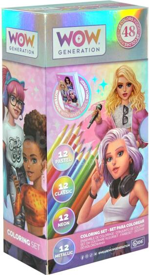 WOW GENERATION Art.WOW00044 a set of 48 colored pencils and a notebook