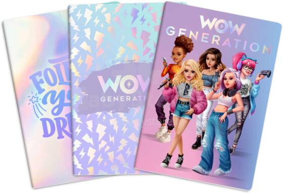 WOW GENERATION piez?mju gr?mati?as m?kstajos v?kos, 3 iepakojumi A5, WOW00002