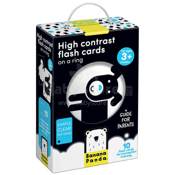 Banana Panda High Contrast Flash Cards on a Ring Art.03970 10psc