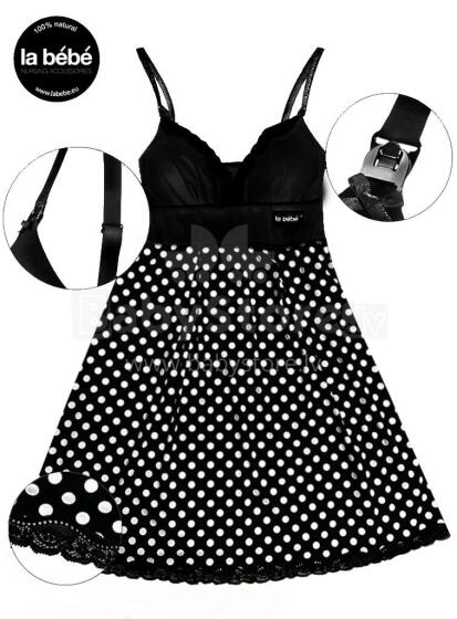 La Bebe™ Nursing Cotton Mia Art.156718 Black Nursing Nightdress