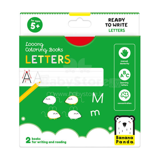 Banana Panda Looong Coloring Books - Ready to Write Letters Art.50194
