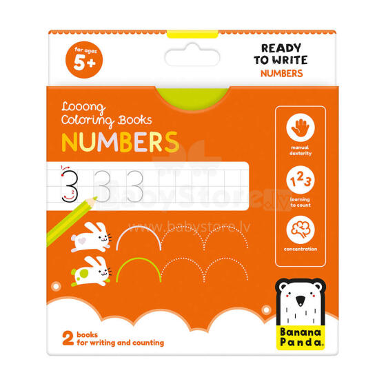 Banana Panda Looong Coloring Books - Ready to Write Numbers Art.50191