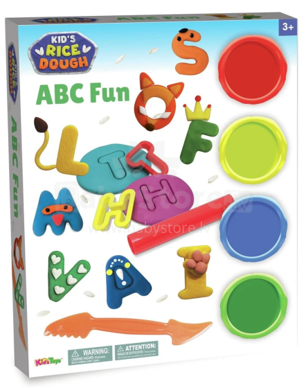 K's Kids Rice Dough ABC FUN Art.14616R 4x28g  Attīstošās rotaļlietas