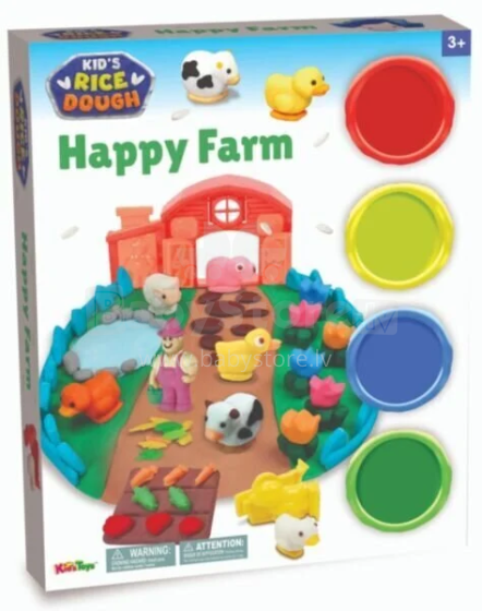 K's Kids Rice Dough Happy Farm Art.14620R 4x28g  Attīstošās rotaļlietas