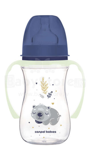 CANPOL BABIES Pretkoliku pudelīte EasyStart, 240ml, Sleepy Koala, 35/237_blu