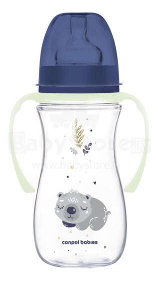 CANPOL BABIES Pretkoliku pudelīte EasyStart, 300ml, Sleepy Koala, 35/238_blu