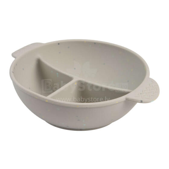 CANPOL BABIES silikona bļoda ar neslīdošu dibenu DOTS, 3 nodalījumiem, 360 ml, 51/403_grey