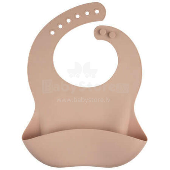 Canpol Babies Art.51/030 Beige Silicone bib with a pocket