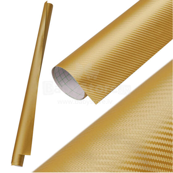 Ikonka Art.KX10267 Foil roll carbon 3D gold 1,27x28m
