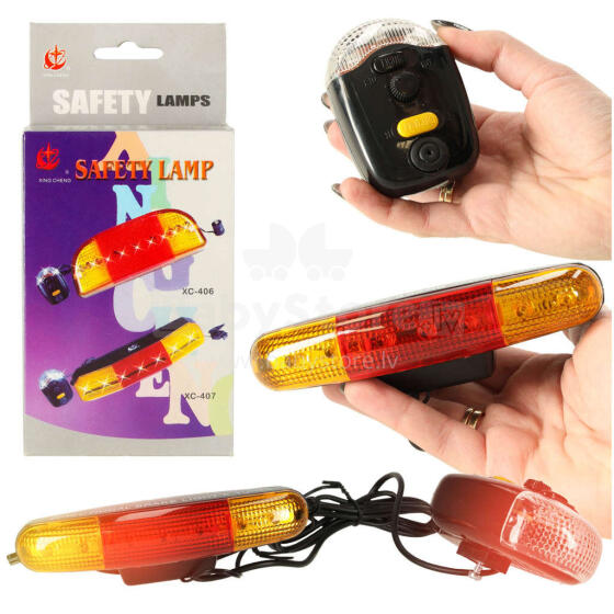 Ikonka Art.KX9106 Bicycle lights with indicator - set