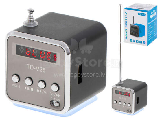 Ikonka Art.KX5773 Rechargeable portable radio Bluetooth LCD speaker TD-V26