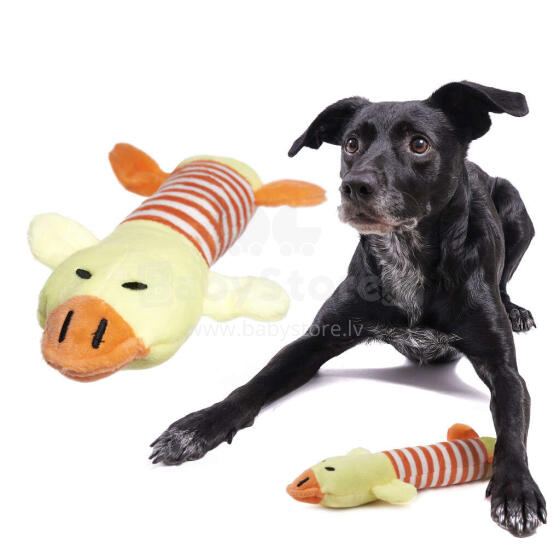 Ikonka Art.KX5767 Dog chew toy plush squeaky duck