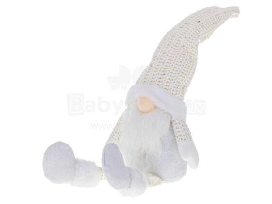 Ikonka Art.KX5714 Christmas gnome with beard white 47cm