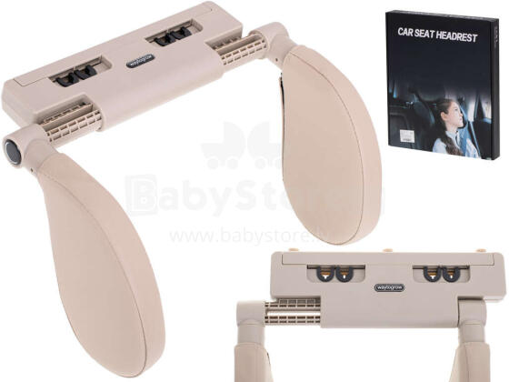 Ikonka Art.KX5705_1 Head and neck adjustable headrest beige