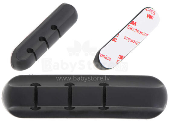 Ikonka Art.KX5693 Cable holder organiser 3 wire silicone black