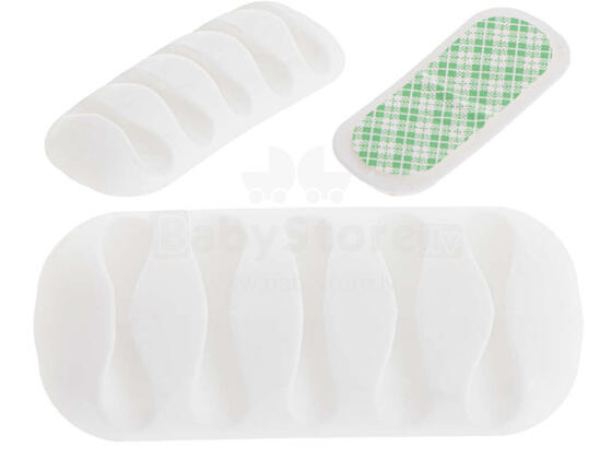 Ikonka Art.KX5692 Cable holder organiser self-adhesive silicone white