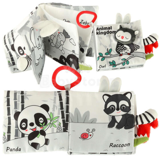 Ikonka Art.KX5640 Sensory book soft animal tails owl