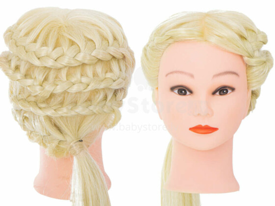Ikonka Art.KX6961_1 Hairdresser's training head natural blonde hair