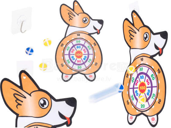 Ikonka Art.KX5615 Velcro dart game safe darts target corgi