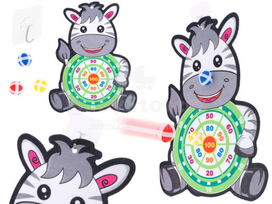 Ikonka Art.KX5614 Velcro dart game safe darts target zebra