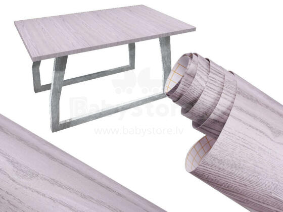 Ikonka Art.KX5521 Self-adhesive foil roll wallcovering oak silver grey 1,22x50m