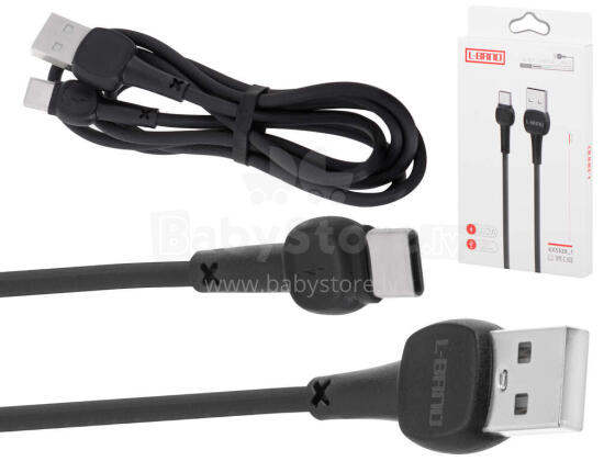 Ikonka Art.KX5328_1 L-BRNO Type-c fast charging cable black