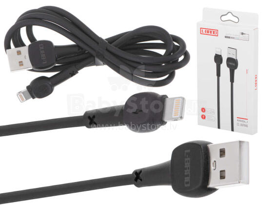 Ikonka Art.KX5326_1 L-BRNO Lightning fast charging cable black