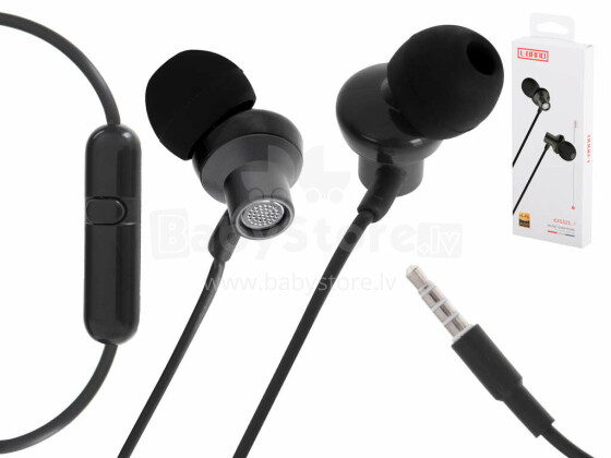 Ikonka Art.KX5323_1 L-BRNO wired earphones 3.5mm jack black
