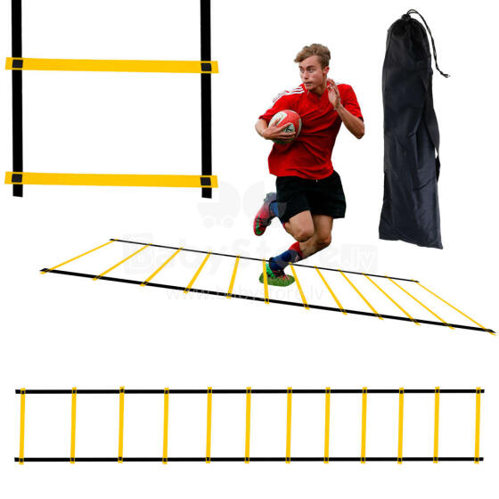 Ikonka Art.KX5212 Coordination gymnastics training ladder yellow