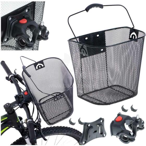 Ikonka Art.KX5068 Bicycle basket front metal click basket