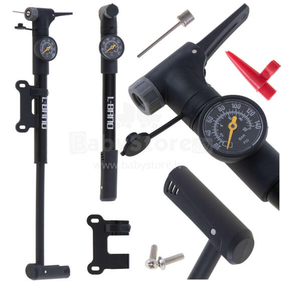 Ikonka Art.KX5058 L-BRNO Bicycle inflator with pressure gauge hand grip