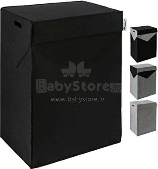 Ikonka Art.KX4935 Felt laundry basket basket 67x52x35cm black