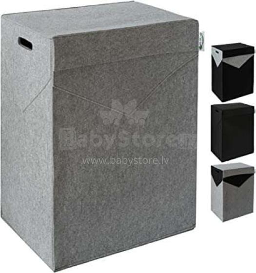Ikonka Art.KX4935_1 Felt laundry basket basket 67x52x35cm grey