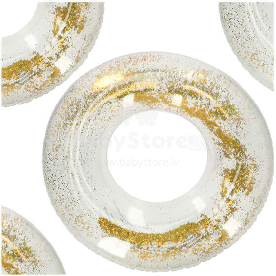 Ikonka Art.KX4933 Swimming inflatable wheel glitter XXL galaxy 90cm