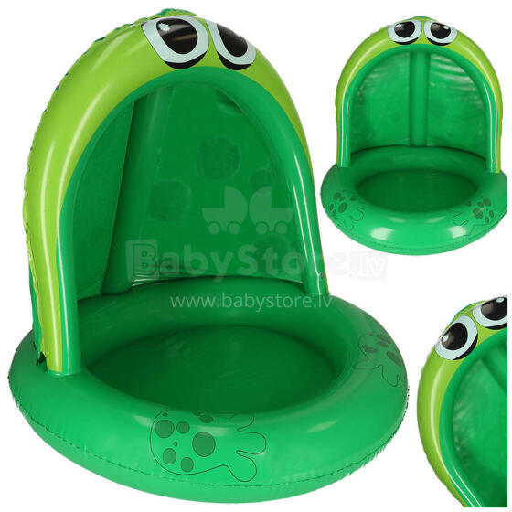 Ikonka Art.KX4932 Inflatable pontoon pool with canopy frog 95cm