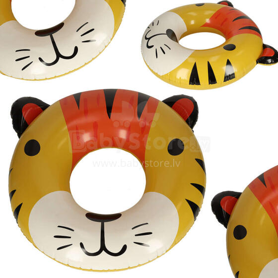 Ikonka Art.KX4919 Bērnu 80cm tīģera peldēšanas riņķis