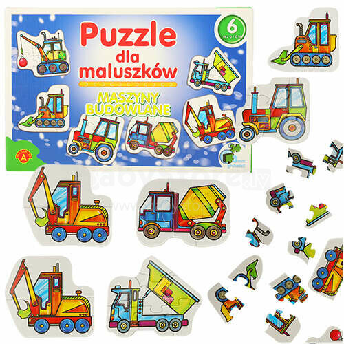 Ikonka Art.KX4859_1 ALEXANDER Puzzle väikelastele - ehitusmasinad 2+
