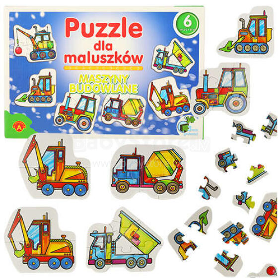 Ikonka Art.KX4859_1 ALEXANDER Puzzle for toddlers - construction machines 2+