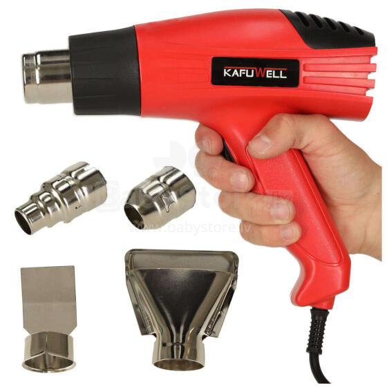 Ikonka Art.KX4718 Electric heat gun with temperature control 0-600 deg C + 4 interchangeable tips 1600W