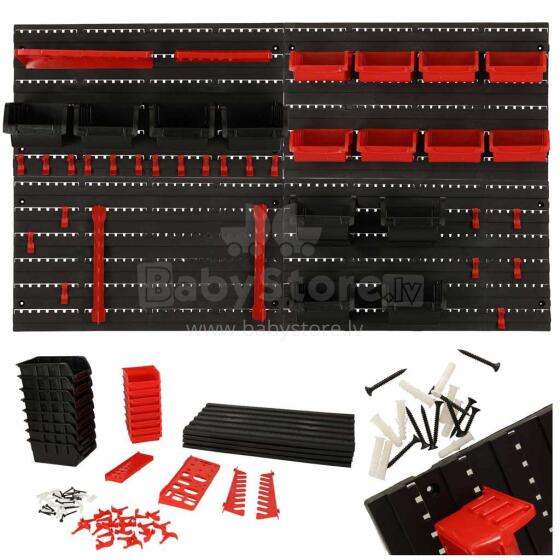 Ikonka Art.KX4716 Workshop organizer garage wall tool board shelves holders hooks hangers containers 48x21x1 cm