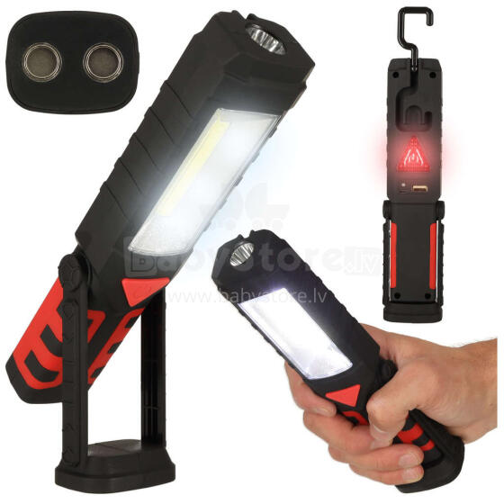 Ikonka Art.KX4709 3-in-1 workshop torch USB COB magnet rechargeable 1200 mAh 200 lm